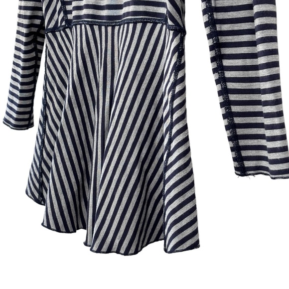 Soft surroundings navy blue gray striped Soft zip up Sweater Women size XS - Picture 12 of 12